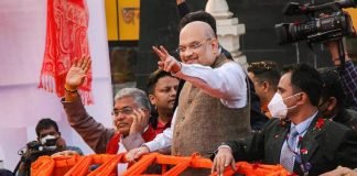 बंगाल में अमित शाह का रोड शो, कहा- बंगाल आकर रूक गया नमामी गंगे कार्यक्रम Amit Shah's roadshow in Bengal