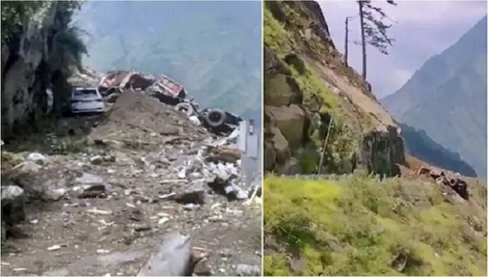 किन्नौर में दरका पहाड़